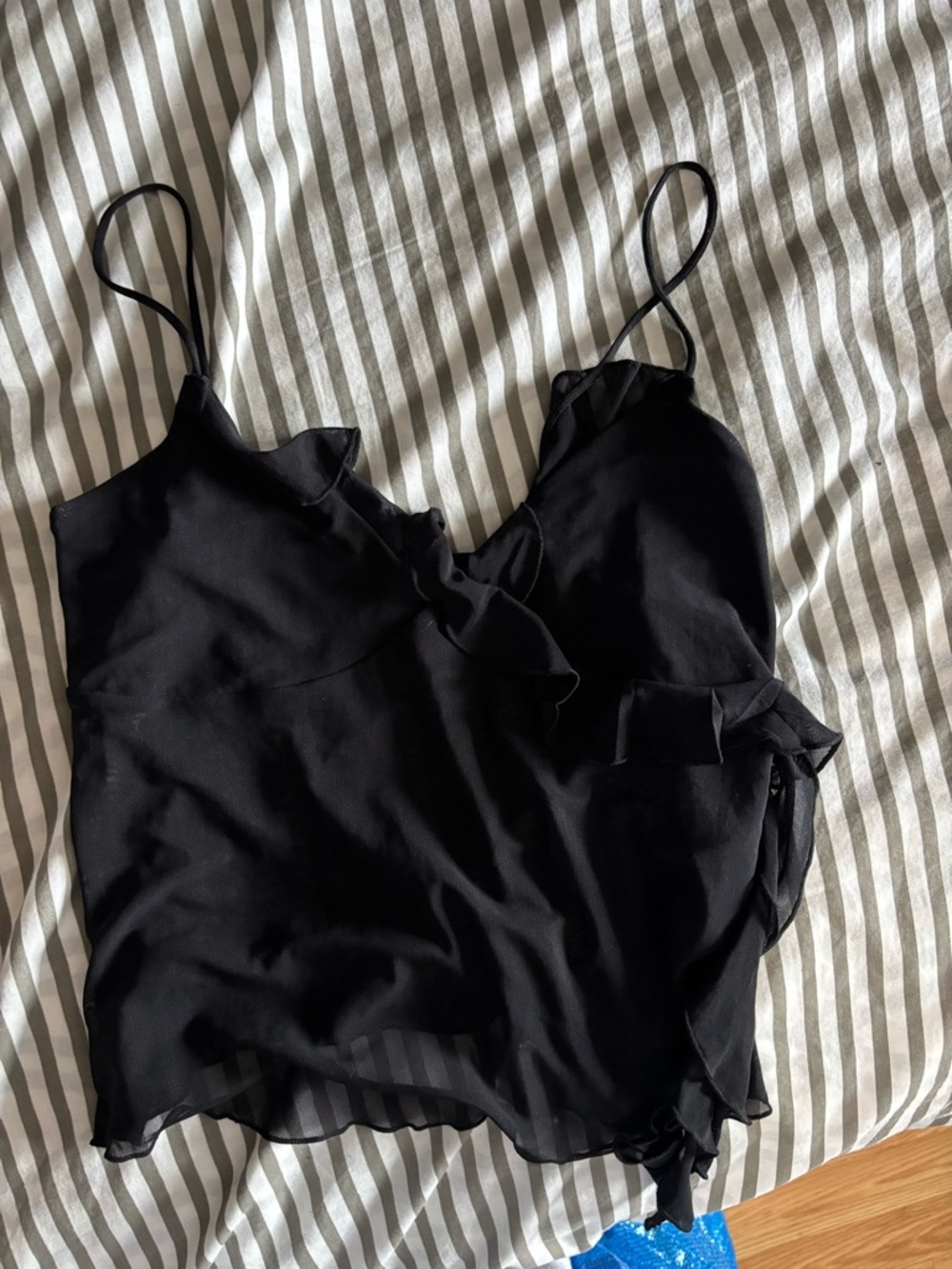 C9 by Champion Black Ruffle-Edge Camisole